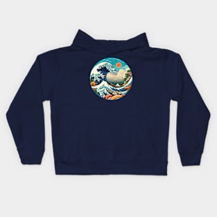 Great Wave of Sushi - Contemporary Edo Art Inspired Kids Hoodie